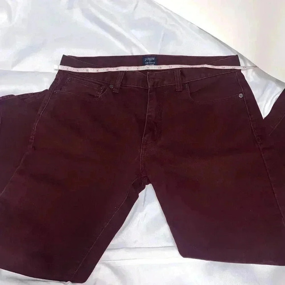 J. Crew The Sutton Burgundy Straight Legged Medium Rise Pants Womens Size 34x30. - Picture 5 of 6
